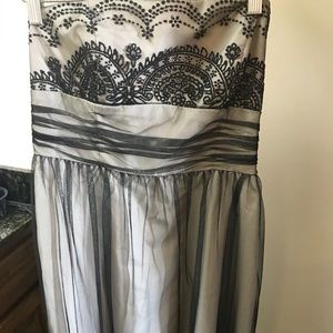 David’s Bridal Jeweled and Mesh Strapless Dress